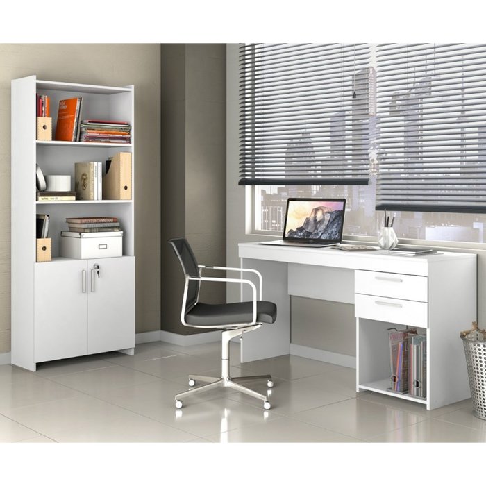 Escrivaninha 2 Gavetas Office Branco | La Cassa