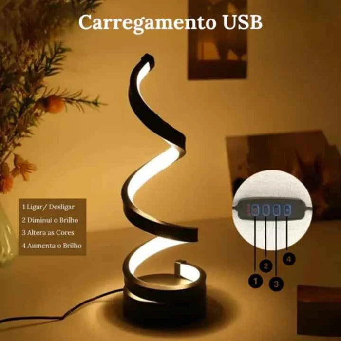 Luminária de Mesa em Led Ondular Moderna | La Cassa ©