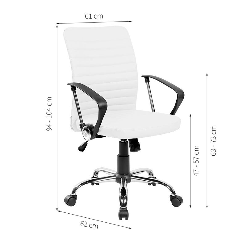 Cadeira de Escritório Diretor Giratória Oslo Branca | La Cassa ©